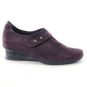 ARCHE NWOB Purple Nubuck Leather Wedge Booties‎